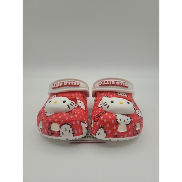 Crocs X Sanrio Hello Kitty Red Kid's Size C6 Classic Clog Slip On 210577-90H New - Picture 3 of 7